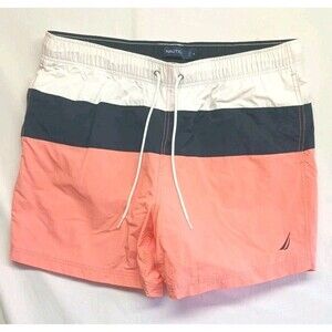 Nautica Colorful Quik Dry Swim Trunks Men’s XL Lined Pockets Coastal Resort Wear